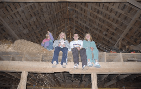 Not us. Another group of haymow jumpers