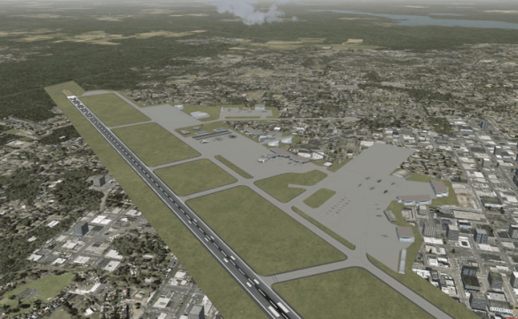 Bangor International Airport without snow